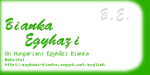 bianka egyhazi business card